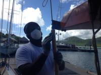 bush working on the shroud bamboos