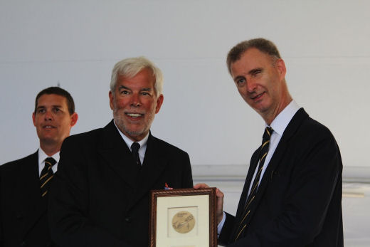 Matt Brooks receiving award from Governor of Bermuda