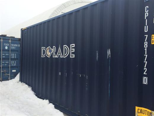 20ft Container side view with Dorade Logo