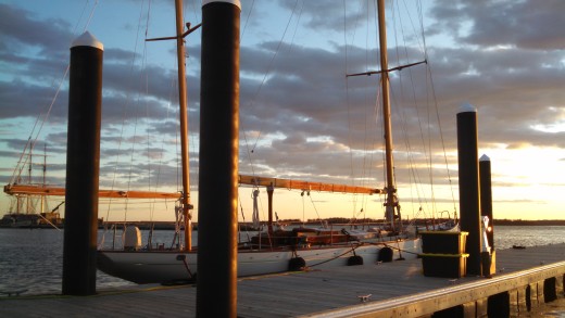 Gazing west towards the sunset with another classic, Oliver Hazard Perry, in the back round