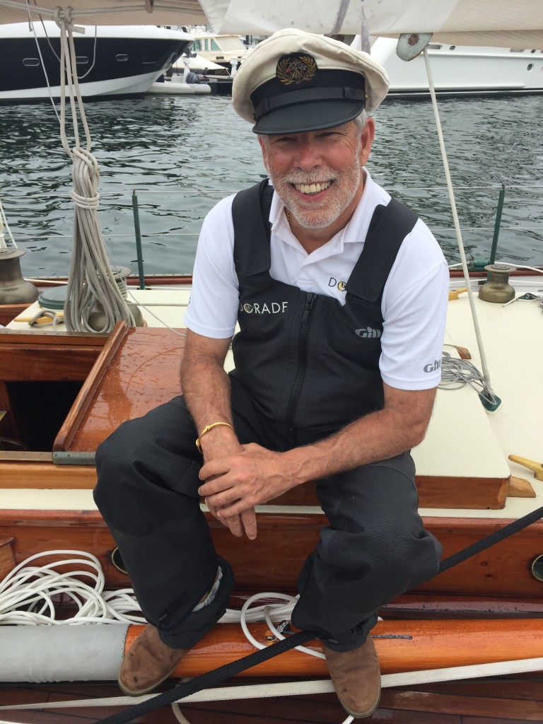 Owner Matt Brooks onboard Dorade  dockside at IYRS in Newport, R.I. 
